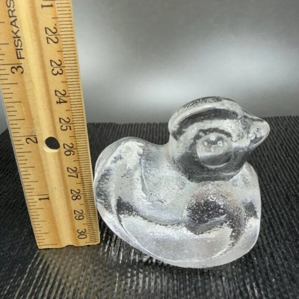 Lars‎ Hellsten Skruf Glass Sweden Rocking Chicken Chick Figure Paperweight Clear